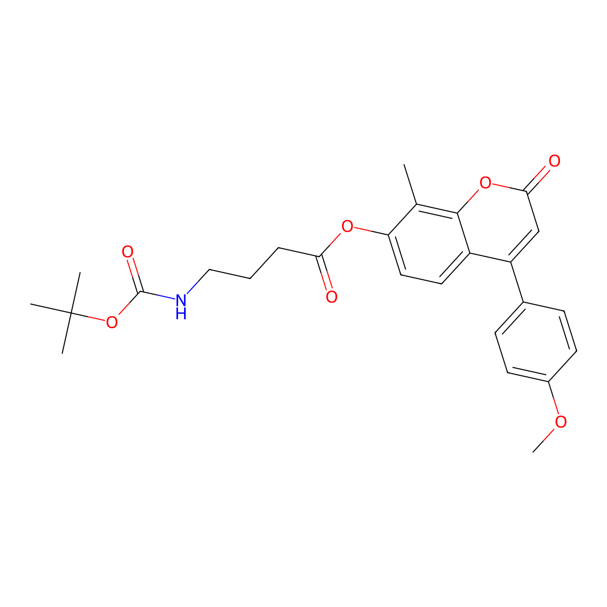 4-(4-methoxyphenyl)-8-methyl-2-oxo-2H-chromen-7-yl 4-[(tert-butoxycarbonyl)amino]butanoate molecular structure, CAS 858745-05-8