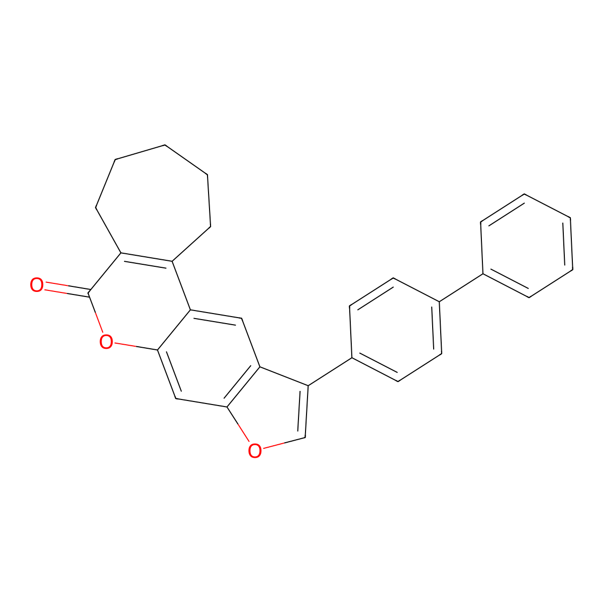 11-(4-biphenylyl)-2,3,4,5-tetrahydrocyclohepta[c]furo[3,2-g]chromen-6(1H)-one molecular structure, CAS 858745-08-1