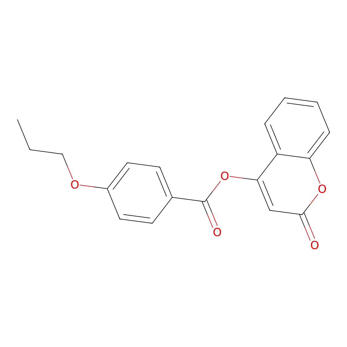 2-oxo-2H-chromen-4-yl 4-propoxybenzoate molecular structure, CAS 858745-29-6