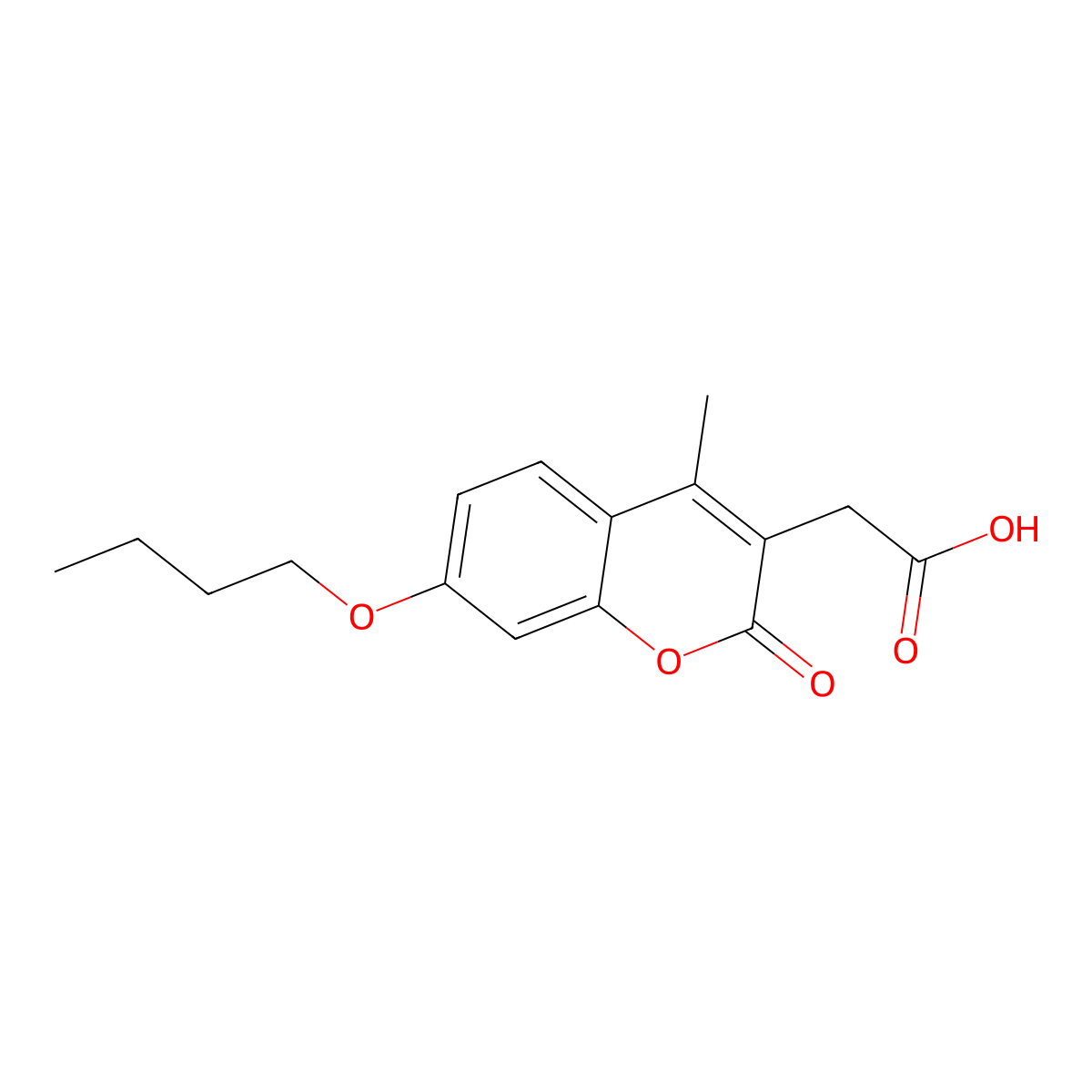 (7-butoxy-4-methyl-2-oxo-2H-chromen-3-yl)acetic acid molecular structure, CAS 858745-65-0