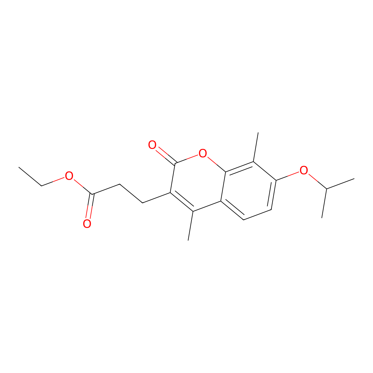 ethyl 3-(7-isopropoxy-4,8-dimethyl-2-oxo-2H-chromen-3-yl)propanoate molecular structure, CAS 858745-68-3