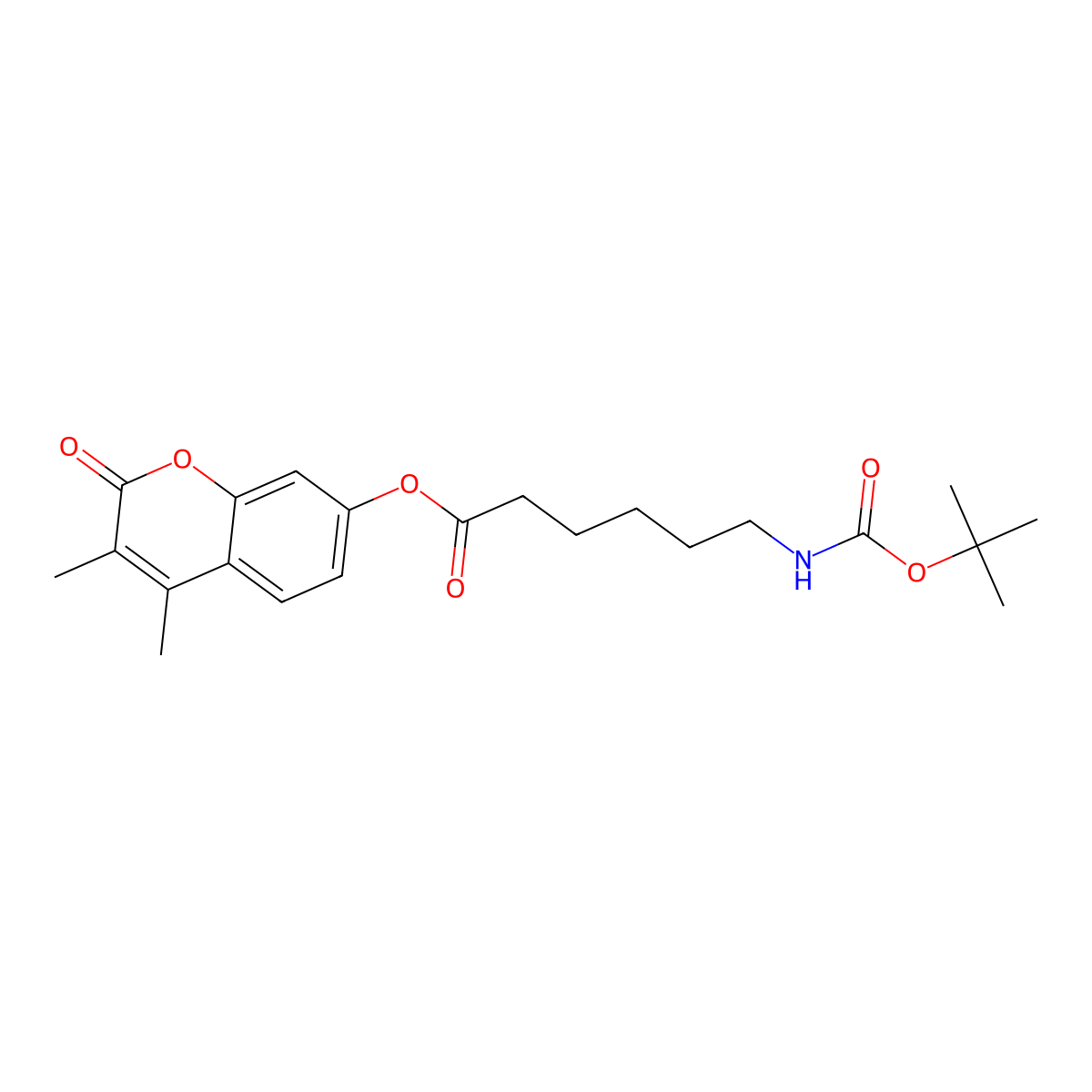 3,4-dimethyl-2-oxo-2H-chromen-7-yl 6-[(tert-butoxycarbonyl)amino]hexanoate molecular structure, CAS 858745-80-9
