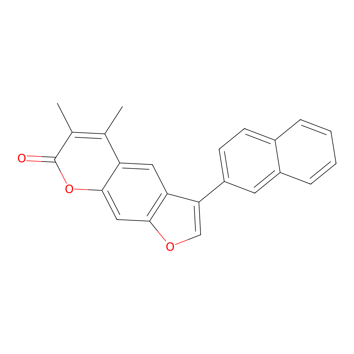 5,6-dimethyl-3-(naphthalen-2-yl)-7H-furo[3,2-g]chromen-7-one molecular structure, CAS 858745-81-0