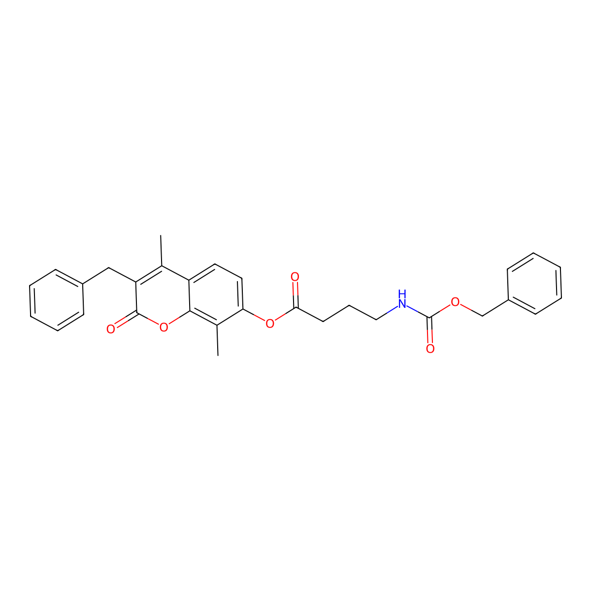 3-benzyl-4,8-dimethyl-2-oxo-2H-chromen-7-yl 4-{[(benzyloxy)carbonyl]amino}butanoate molecular structure, CAS 858746-10-8