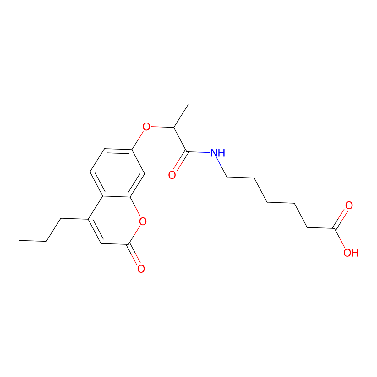 6-({2-[(2-oxo-4-propyl-2H-chromen-7-yl)oxy]propanoyl}amino)hexanoic acid molecular structure, CAS 858746-24-4