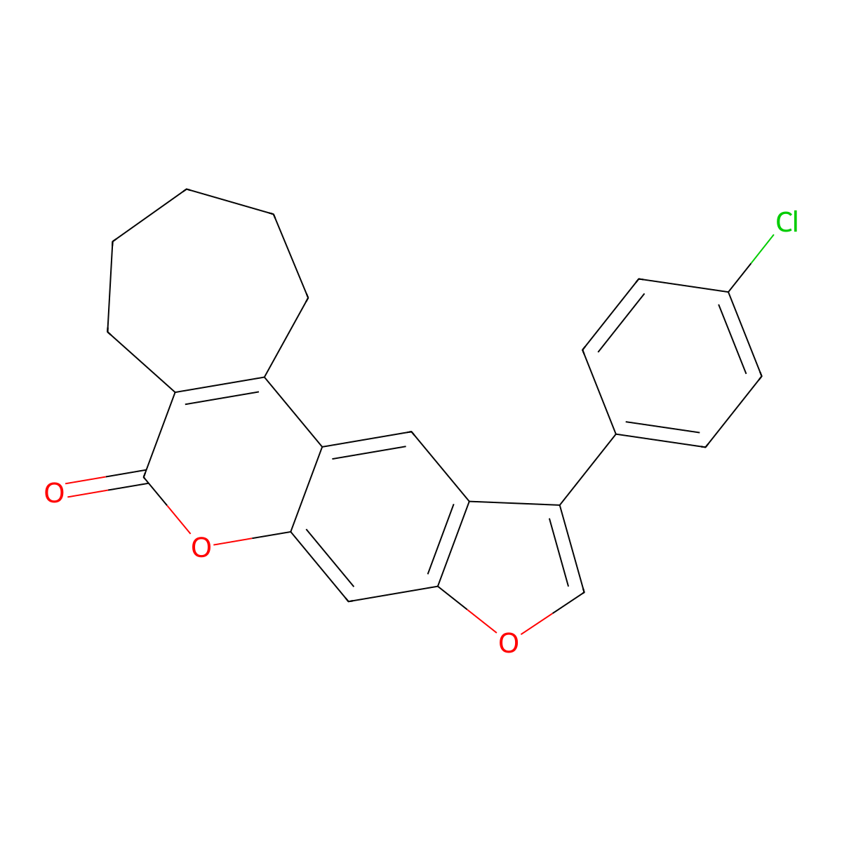 11-(4-chlorophenyl)-2,3,4,5-tetrahydrocyclohepta[c]furo[3,2-g]chromen-6(1H)-one molecular structure, CAS 858746-32-4