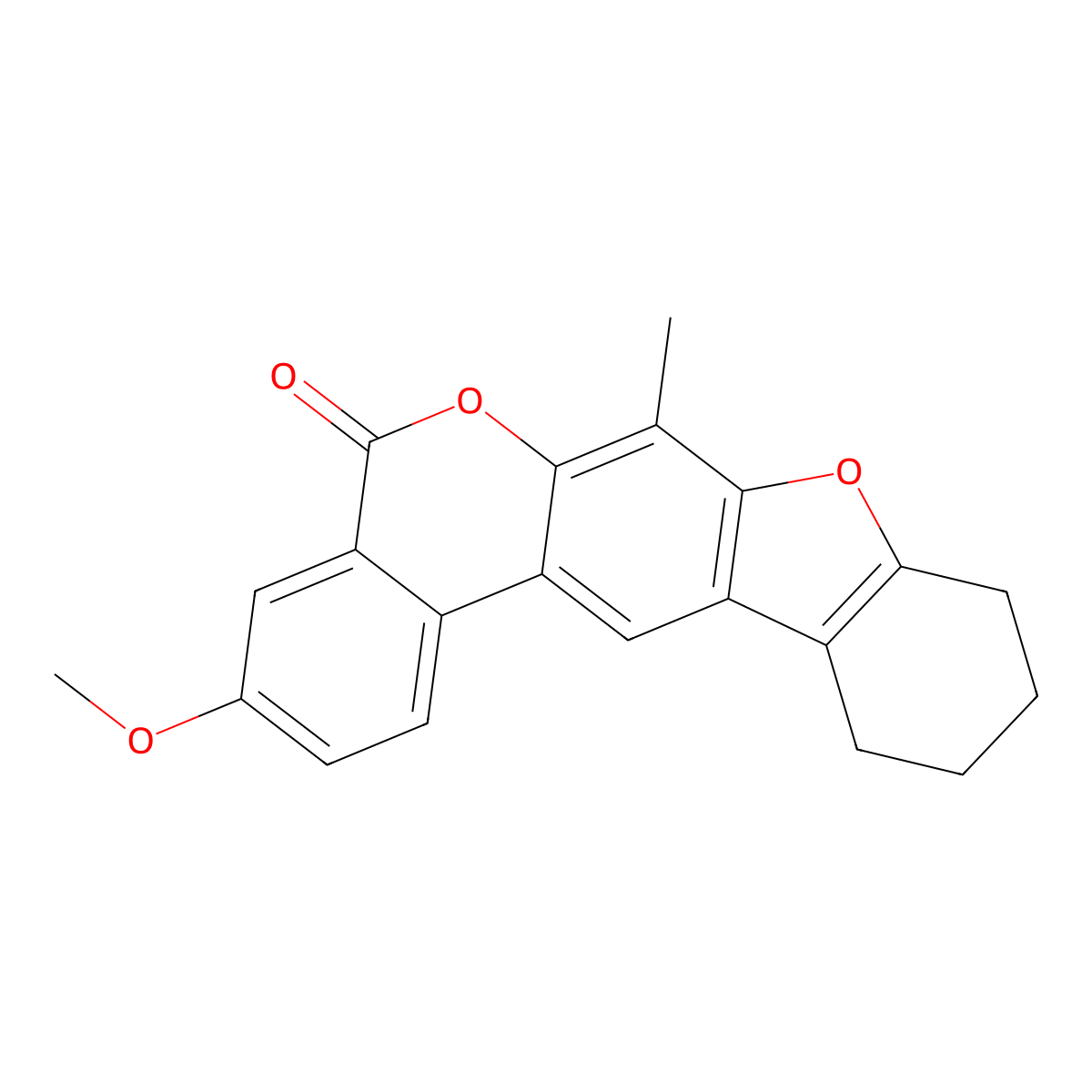 3-methoxy-7-methyl-9,10,11,12-tetrahydro-5H-benzo[c][1]benzofuro[3,2-g]chromen-5-one molecular structure, CAS 858746-45-9