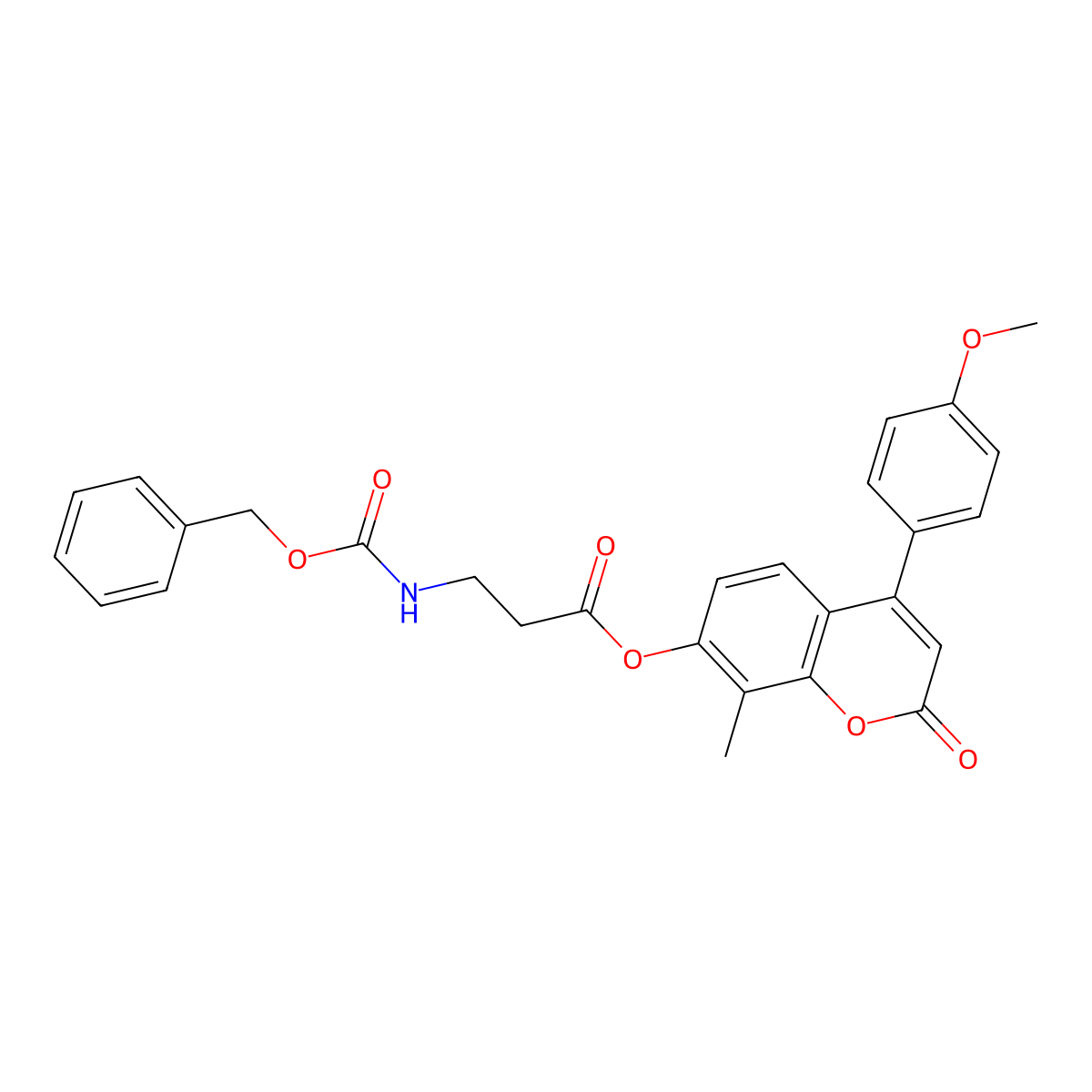 4-(4-methoxyphenyl)-8-methyl-2-oxo-2H-chromen-7-yl N-[(benzyloxy)carbonyl]-beta-alaninate molecular structure, CAS 858746-57-3