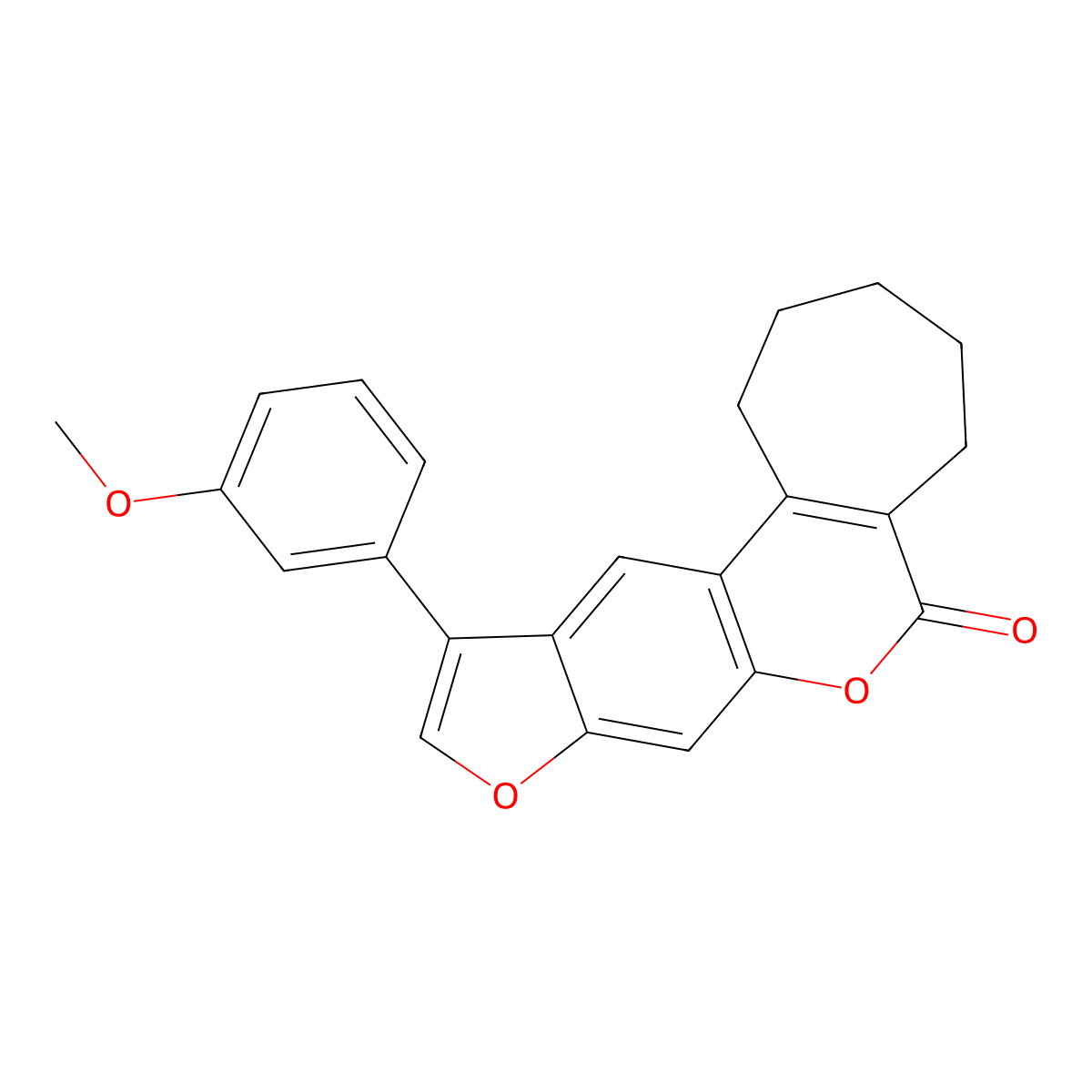11-(3-methoxyphenyl)-2,3,4,5-tetrahydrocyclohepta[c]furo[3,2-g]chromen-6(1H)-one molecular structure, CAS 858746-59-5