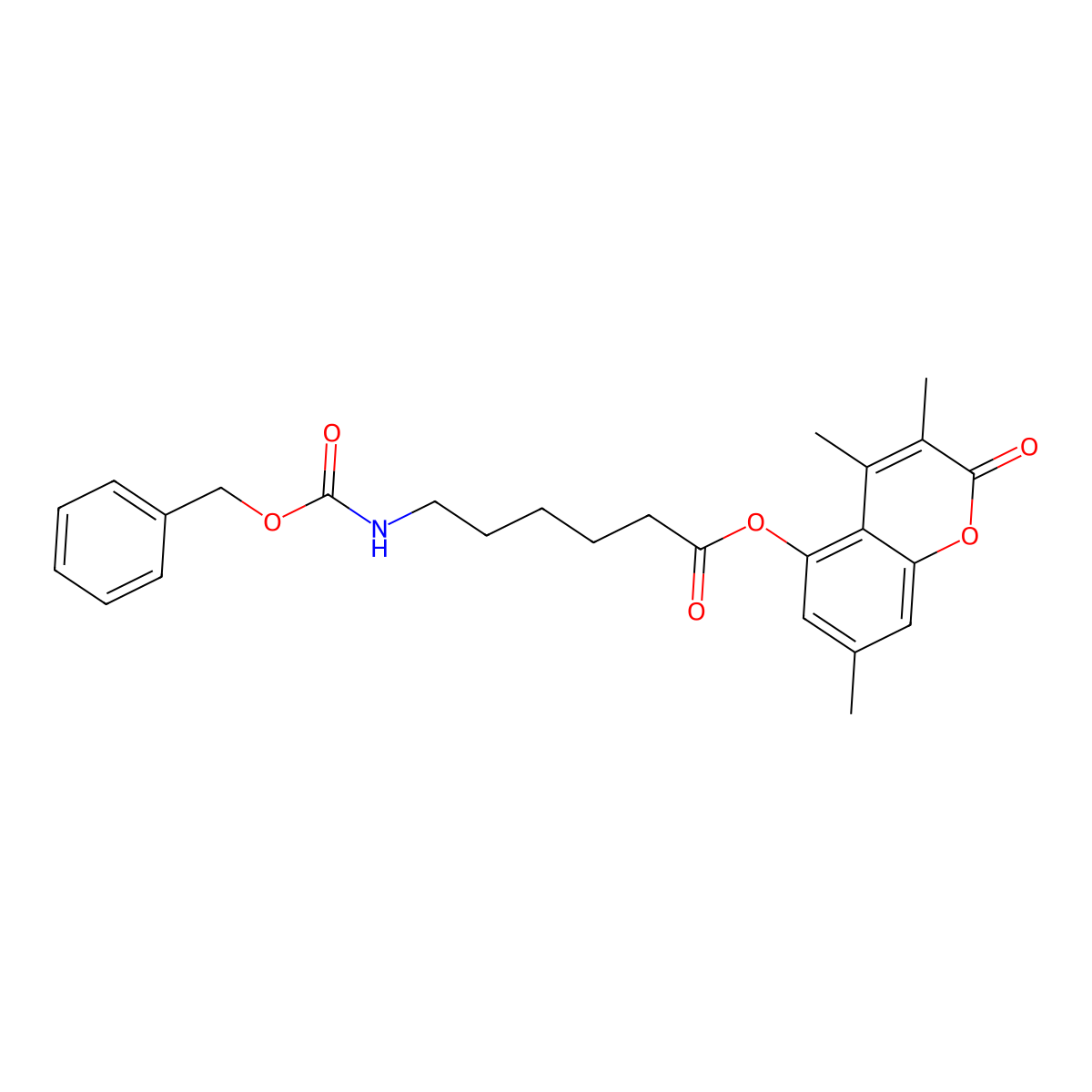 3,4,7-trimethyl-2-oxo-2H-chromen-5-yl 6-{[(benzyloxy)carbonyl]amino}hexanoate molecular structure, CAS 858747-01-0