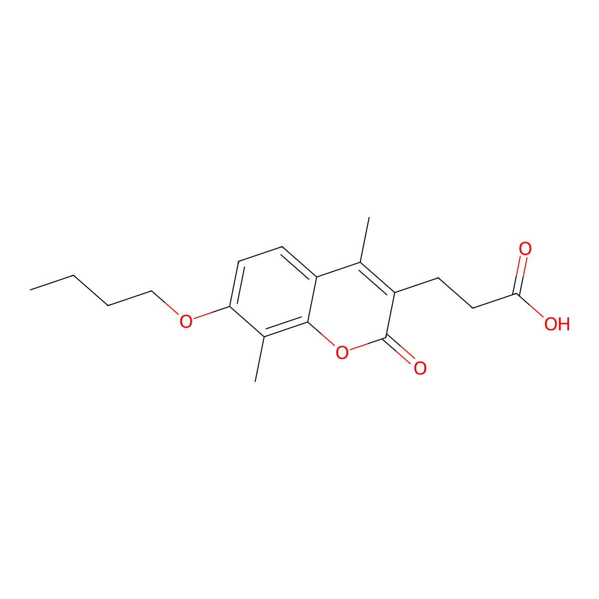 3-(7-butoxy-4,8-dimethyl-2-oxo-2H-chromen-3-yl)propanoic acid molecular structure, CAS 858747-07-6