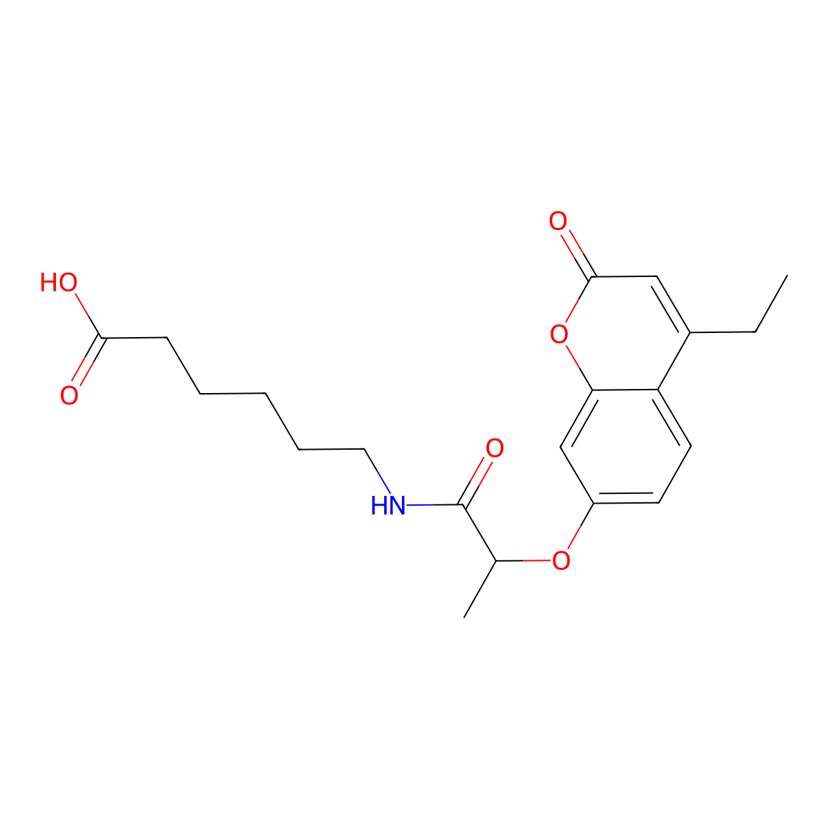 6-({2-[(4-ethyl-2-oxo-2H-chromen-7-yl)oxy]propanoyl}amino)hexanoic acid molecular structure, CAS 858747-35-0