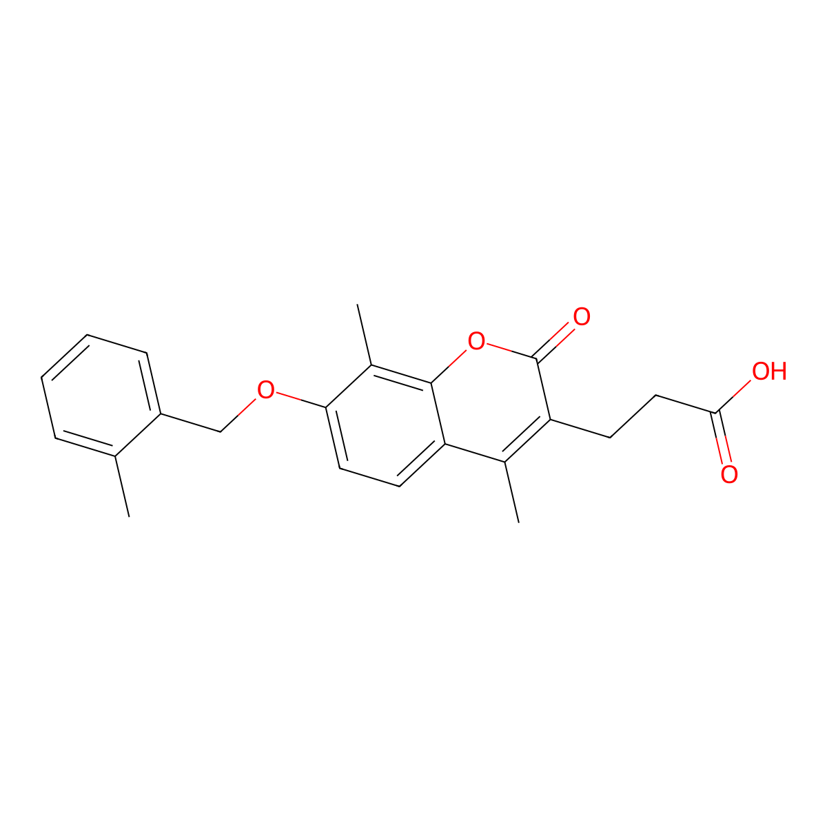 3-{4,8-dimethyl-7-[(2-methylbenzyl)oxy]-2-oxo-2H-chromen-3-yl}propanoic acid molecular structure, CAS 858747-53-2