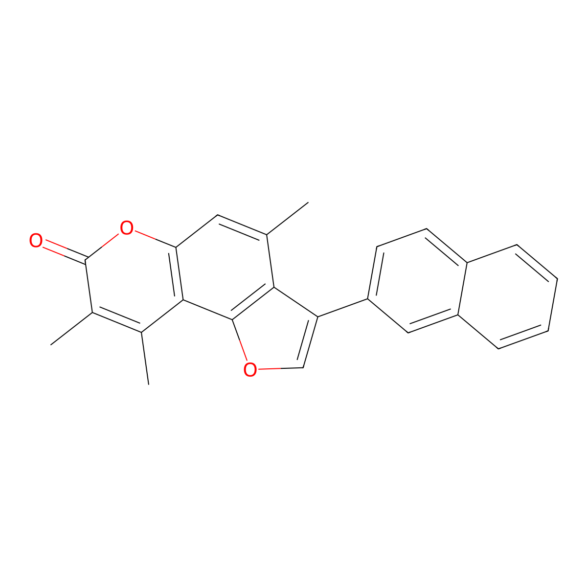 4,8,9-trimethyl-3-(naphthalen-2-yl)-7H-furo[2,3-f]chromen-7-one molecular structure, CAS 858747-62-3