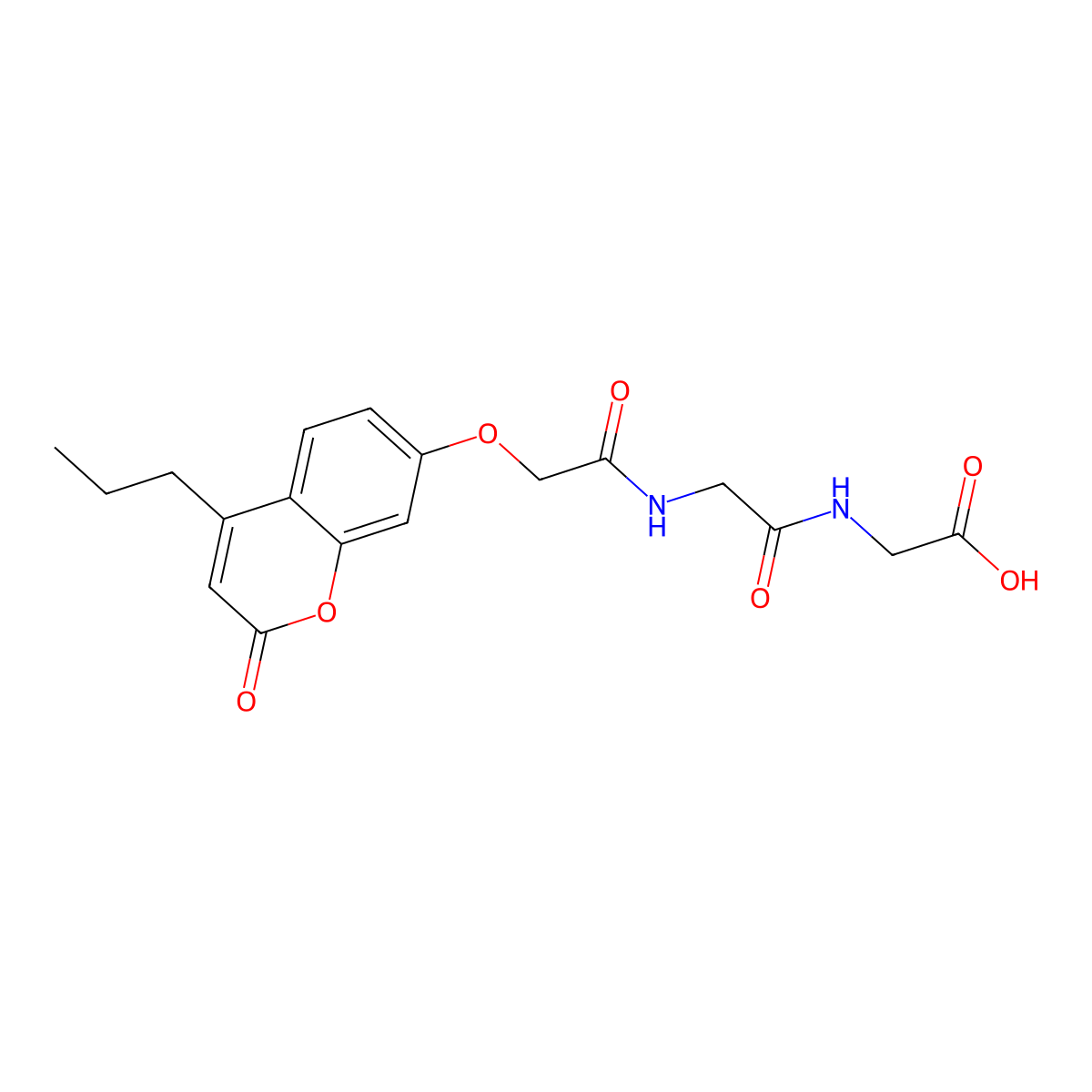 N-{[(2-oxo-4-propyl-2H-chromen-7-yl)oxy]acetyl}glycylglycine molecular structure, CAS 858747-72-5