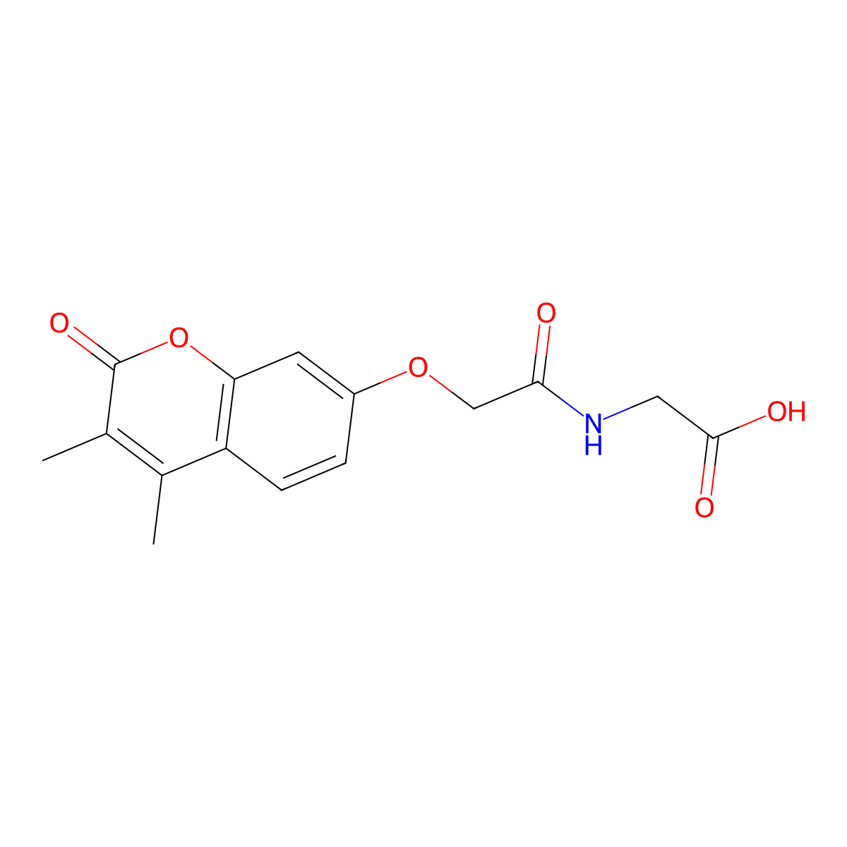 N-{[(3,4-dimethyl-2-oxo-2H-chromen-7-yl)oxy]acetyl}glycine molecular structure, CAS 858747-77-0