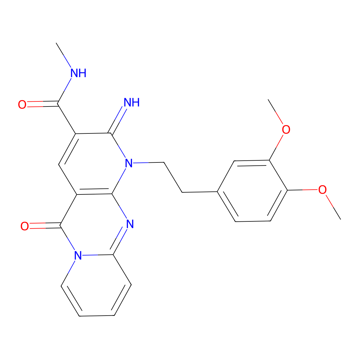 7-[2-(3,4-dimethoxyphenyl)ethyl]-6-imino-N-methyl-2-oxo-1,7,9-triazatricyclo[8.4.0.0^{3,8}]tetradeca-3(8),4,9,11,13-pentaene-5-carboxamide molecular structure, CAS 858747-78-1