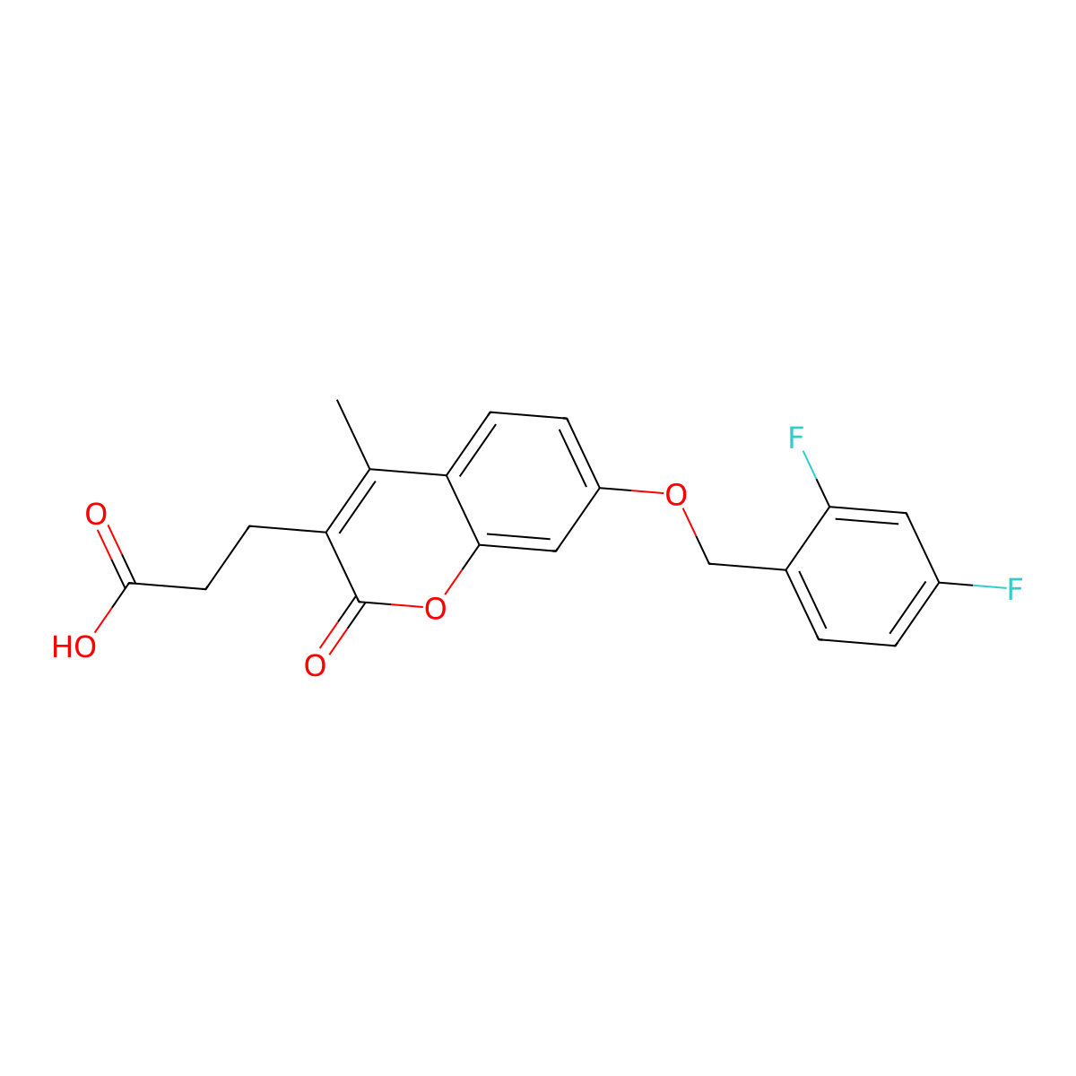3-{7-[(2,4-difluorobenzyl)oxy]-4-methyl-2-oxo-2H-chromen-3-yl}propanoic acid molecular structure, CAS 858747-86-1