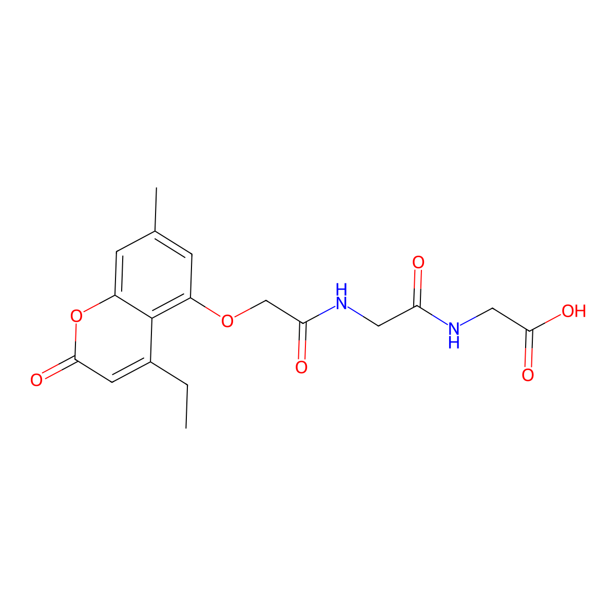 N-{[(4-ethyl-7-methyl-2-oxo-2H-chromen-5-yl)oxy]acetyl}glycylglycine molecular structure, CAS 858747-96-3