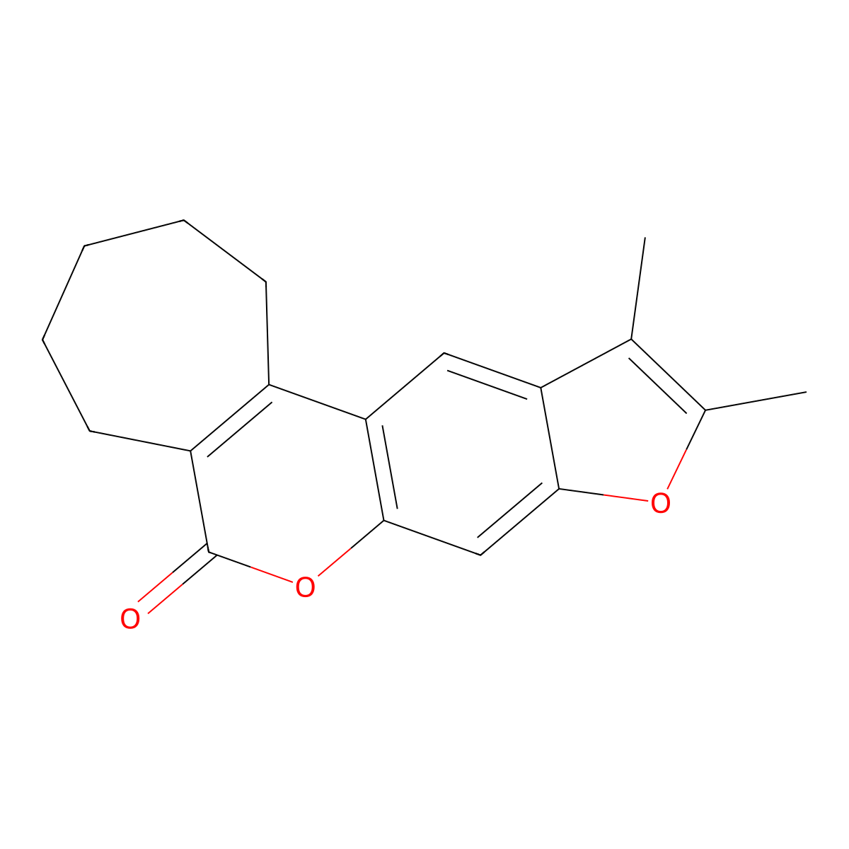 10,11-dimethyl-2,3,4,5-tetrahydrocyclohepta[c]furo[3,2-g]chromen-6(1H)-one molecular structure, CAS 858748-11-5