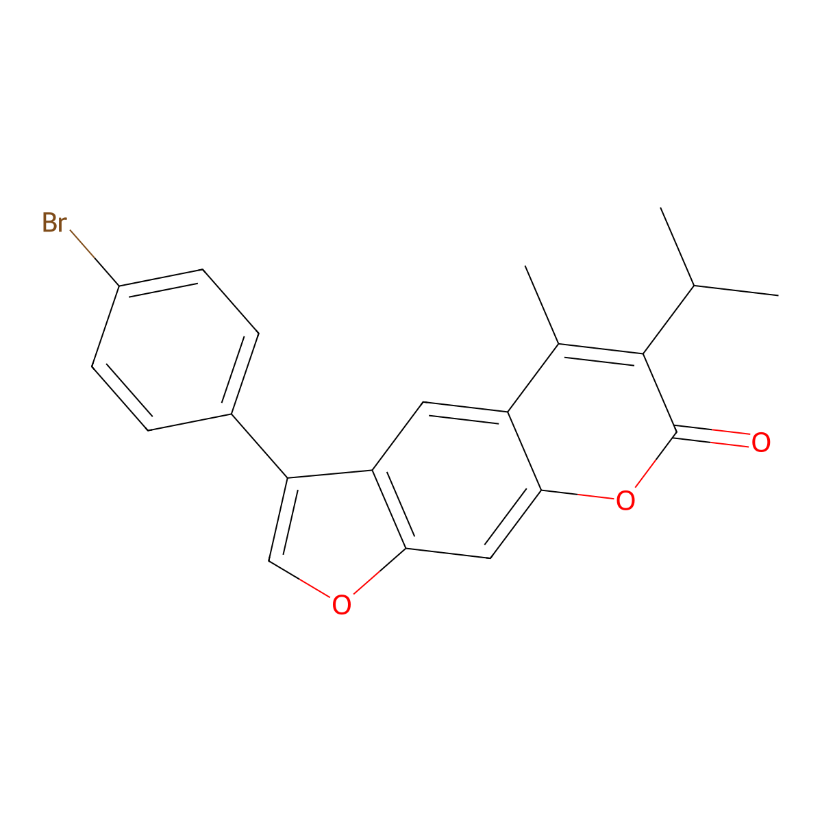 3-(4-bromophenyl)-6-isopropyl-5-methyl-7H-furo[3,2-g]chromen-7-one molecular structure, CAS 858748-16-0
