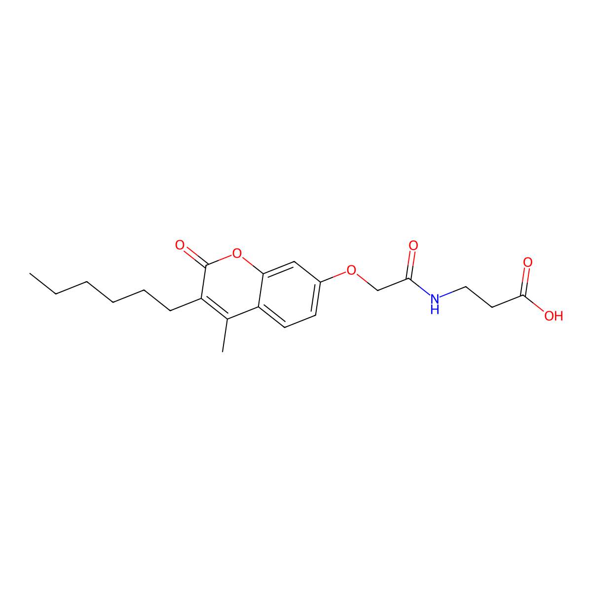 3-({2-[(3-hexyl-4-methyl-2-oxo-2H-chromen-7-yl)oxy]acetyl}amino)propanoic acid molecular structure, CAS 858748-27-3