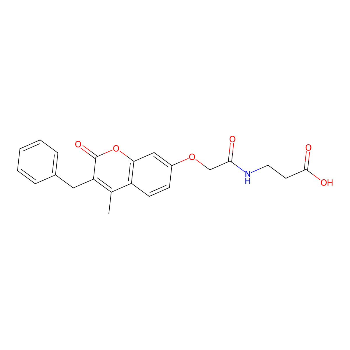 3-({2-[(3-benzyl-4-methyl-2-oxo-2H-chromen-7-yl)oxy]acetyl}amino)propanoic acid molecular structure, CAS 858748-34-2