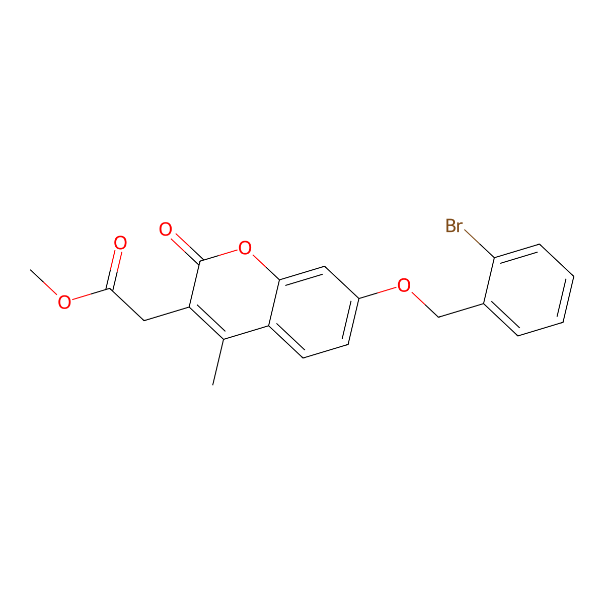 methyl {7-[(2-bromobenzyl)oxy]-4-methyl-2-oxo-2H-chromen-3-yl}acetate molecular structure, CAS 858748-41-1