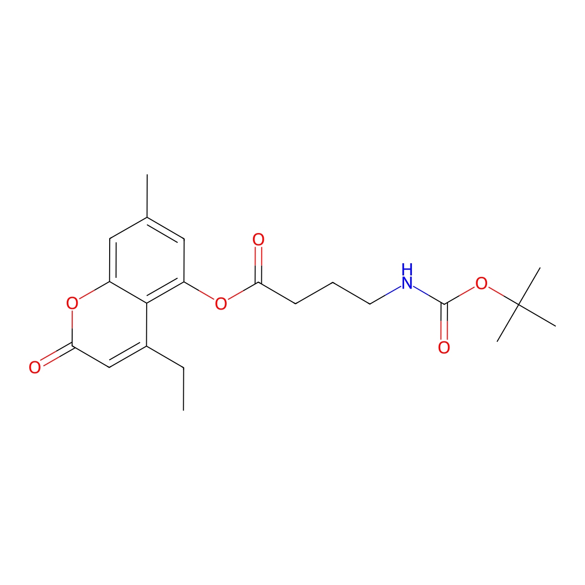 4-ethyl-7-methyl-2-oxo-2H-chromen-5-yl 4-[(tert-butoxycarbonyl)amino]butanoate molecular structure, CAS 858748-48-8