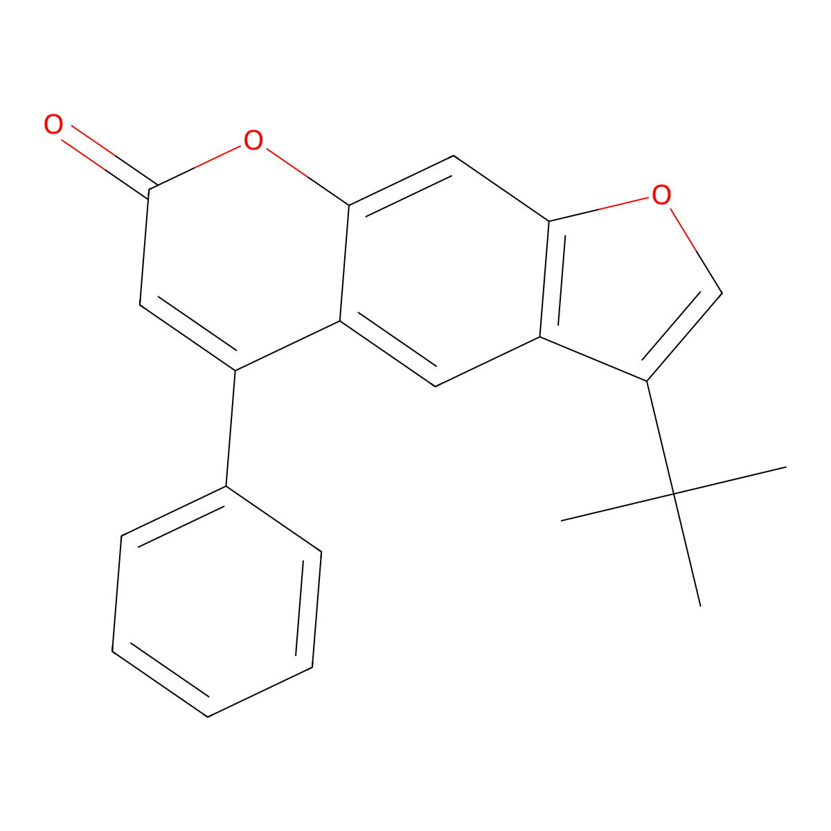 3-tert-butyl-5-phenyl-7H-furo[3,2-g]chromen-7-one molecular structure, CAS 858748-56-8