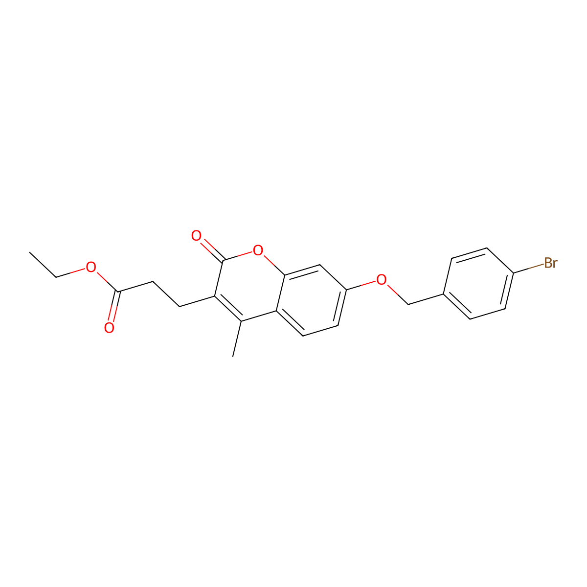 ethyl 3-{7-[(4-bromobenzyl)oxy]-4-methyl-2-oxo-2H-chromen-3-yl}propanoate molecular structure, CAS 858748-58-0