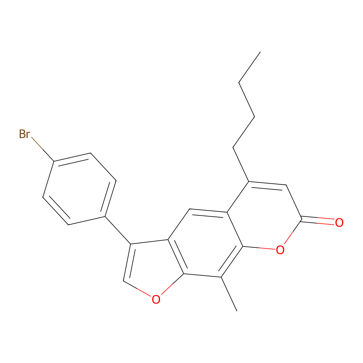 3-(4-bromophenyl)-5-butyl-9-methyl-7H-furo[3,2-g]chromen-7-one molecular structure, CAS 858748-59-1