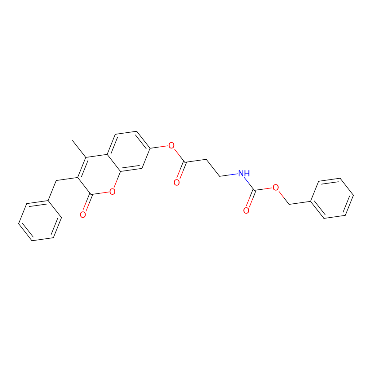 3-benzyl-4-methyl-2-oxo-2H-chromen-7-yl N-[(benzyloxy)carbonyl]-beta-alaninate molecular structure, CAS 858748-61-5