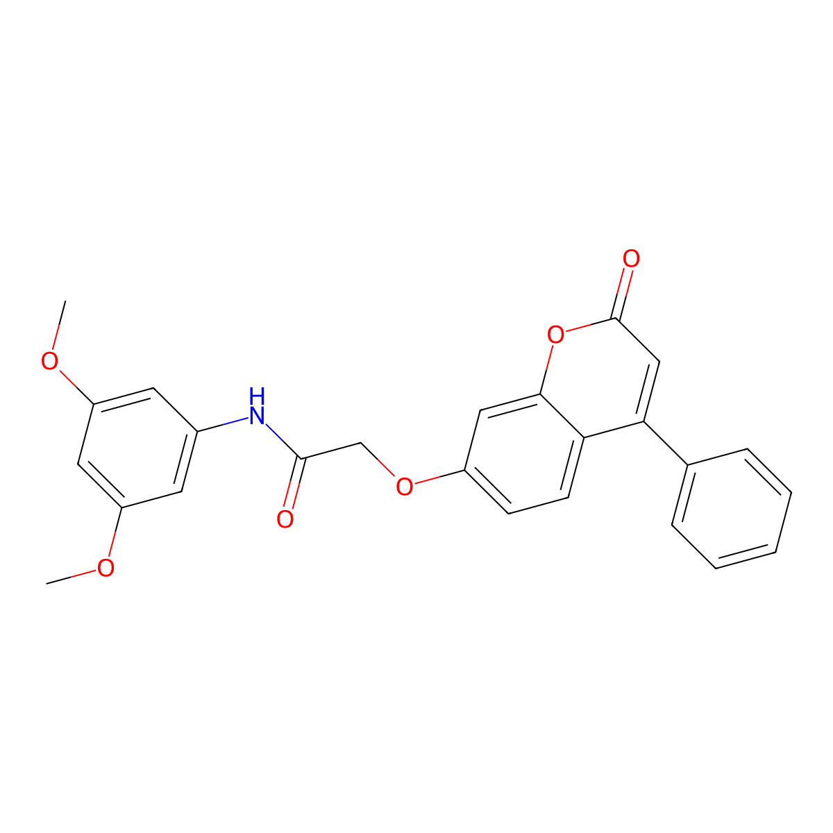 N-(3,5-dimethoxyphenyl)-2-(2-oxo-4-phenylchromen-7-yl)oxyacetamide molecular structure, CAS 858748-65-9