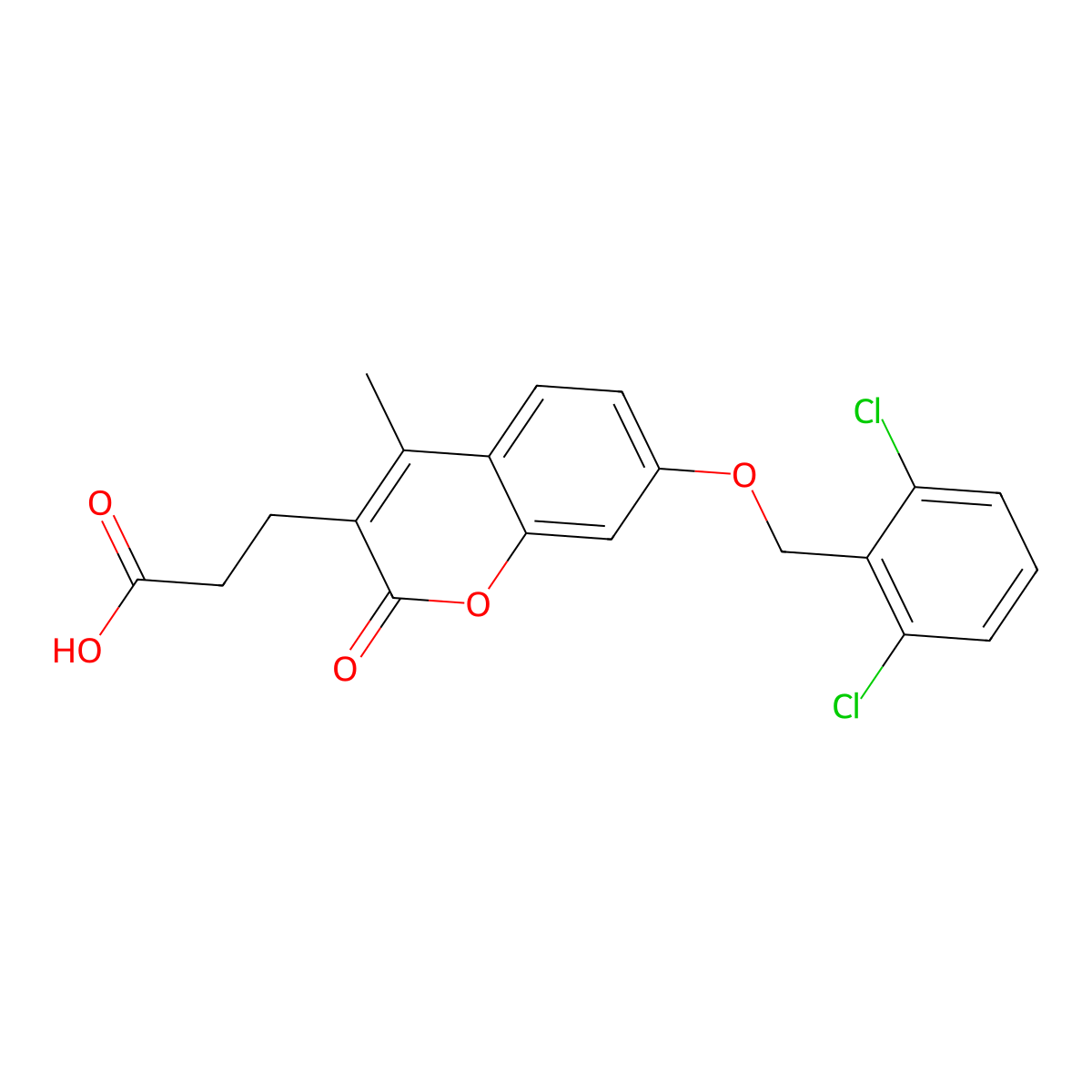 3-{7-[(2,6-dichlorobenzyl)oxy]-4-methyl-2-oxo-2H-chromen-3-yl}propanoic acid molecular structure, CAS 858748-75-1
