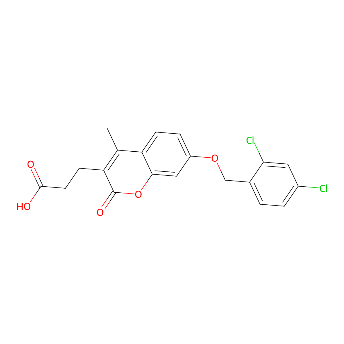3-{7-[(2,4-dichlorobenzyl)oxy]-4-methyl-2-oxo-2H-chromen-3-yl}propanoic acid molecular structure, CAS 858748-83-1
