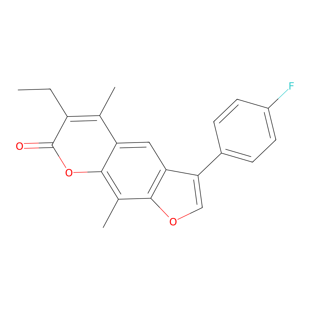 6-ethyl-3-(4-fluorophenyl)-5,9-dimethyl-7H-furo[3,2-g]chromen-7-one molecular structure, CAS 858748-87-5