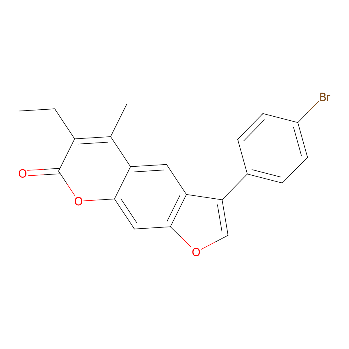 3-(4-bromophenyl)-6-ethyl-5-methyl-7H-furo[3,2-g]chromen-7-one molecular structure, CAS 858748-97-7