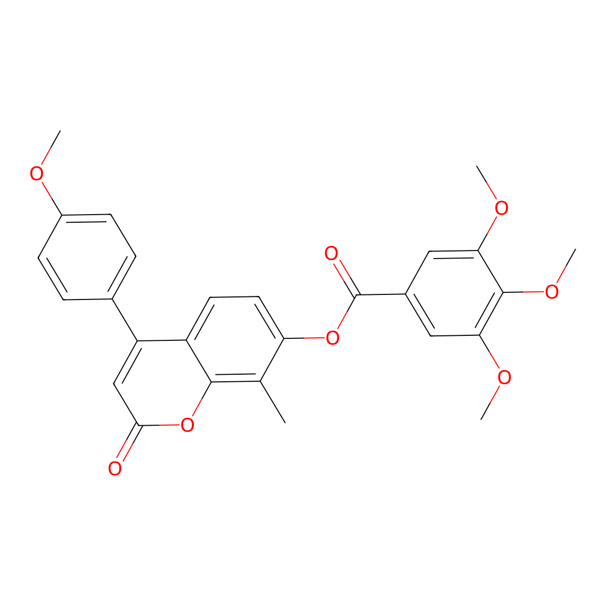 4-(4-methoxyphenyl)-8-methyl-2-oxo-2H-chromen-7-yl 3,4,5-trimethoxybenzoate molecular structure, CAS 858748-99-9