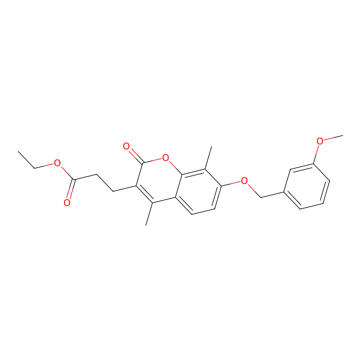 ethyl 3-{7-[(3-methoxybenzyl)oxy]-4,8-dimethyl-2-oxo-2H-chromen-3-yl}propanoate molecular structure, CAS 858749-03-8