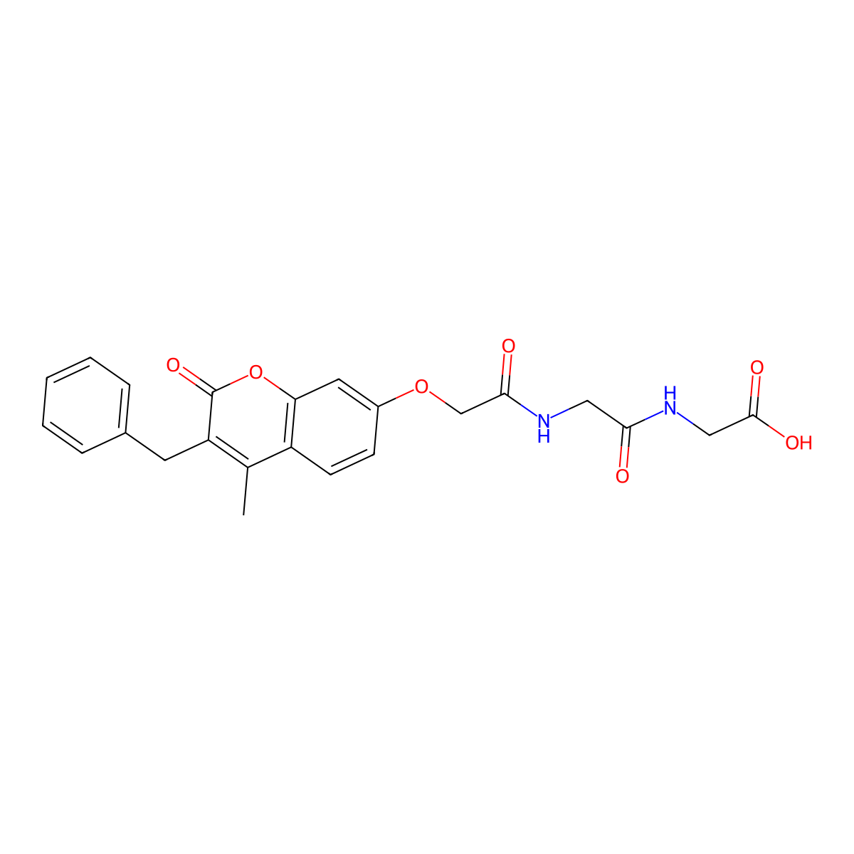 N-{[(3-benzyl-4-methyl-2-oxo-2H-chromen-7-yl)oxy]acetyl}glycylglycine molecular structure, CAS 858749-04-9