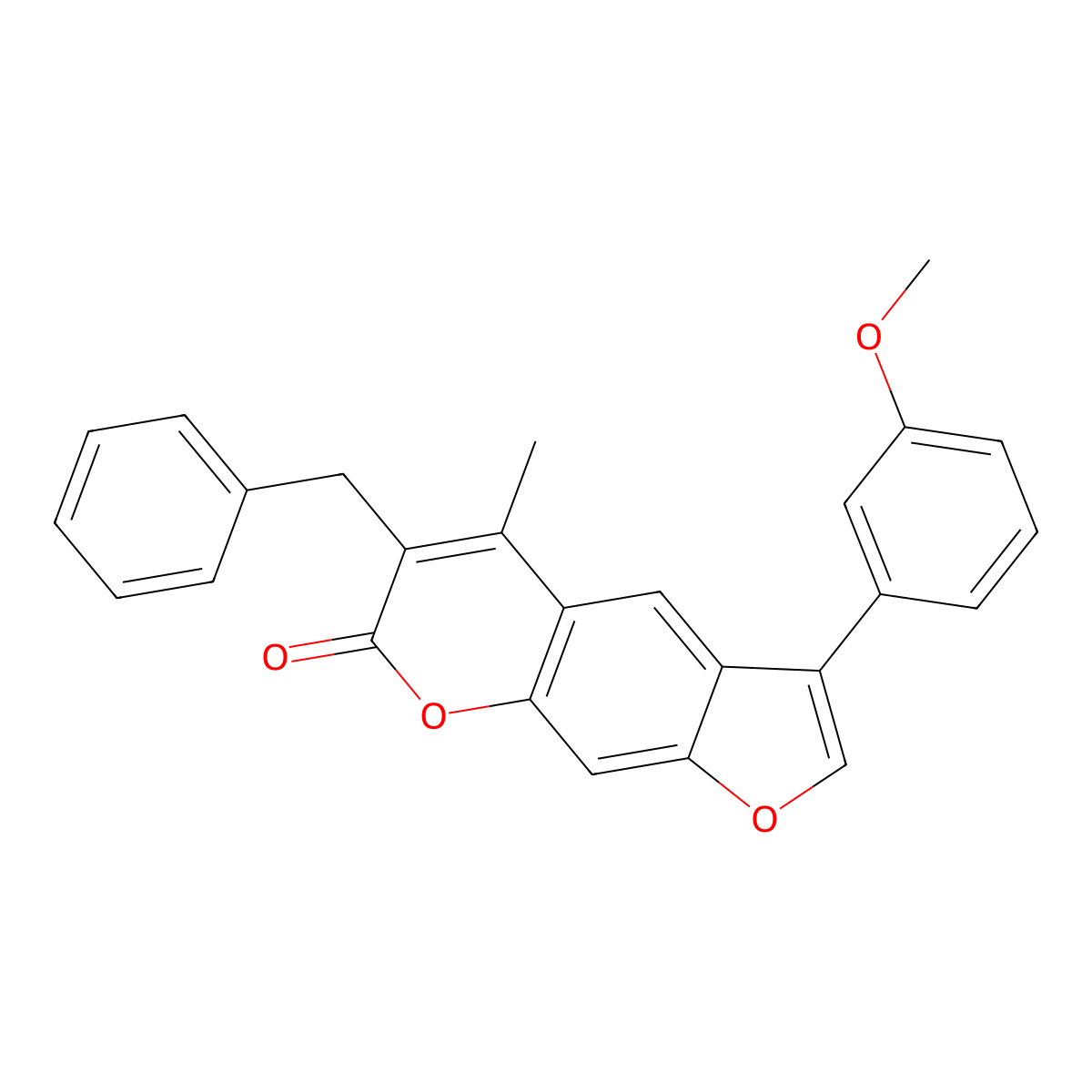 6-benzyl-3-(3-methoxyphenyl)-5-methyl-7H-furo[3,2-g]chromen-7-one molecular structure, CAS 858749-09-4