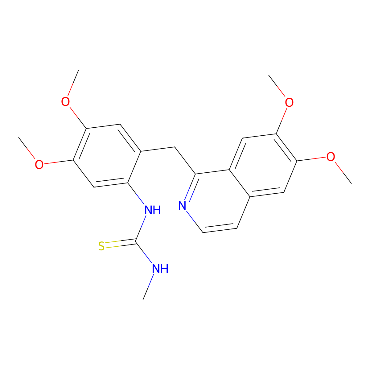 1-[2-[(6,7-Dimethoxyisoquinolin-1-yl)methyl]-4,5-dimethoxyphenyl]-3-methylthiourea molecular structure, CAS 858749-10-7