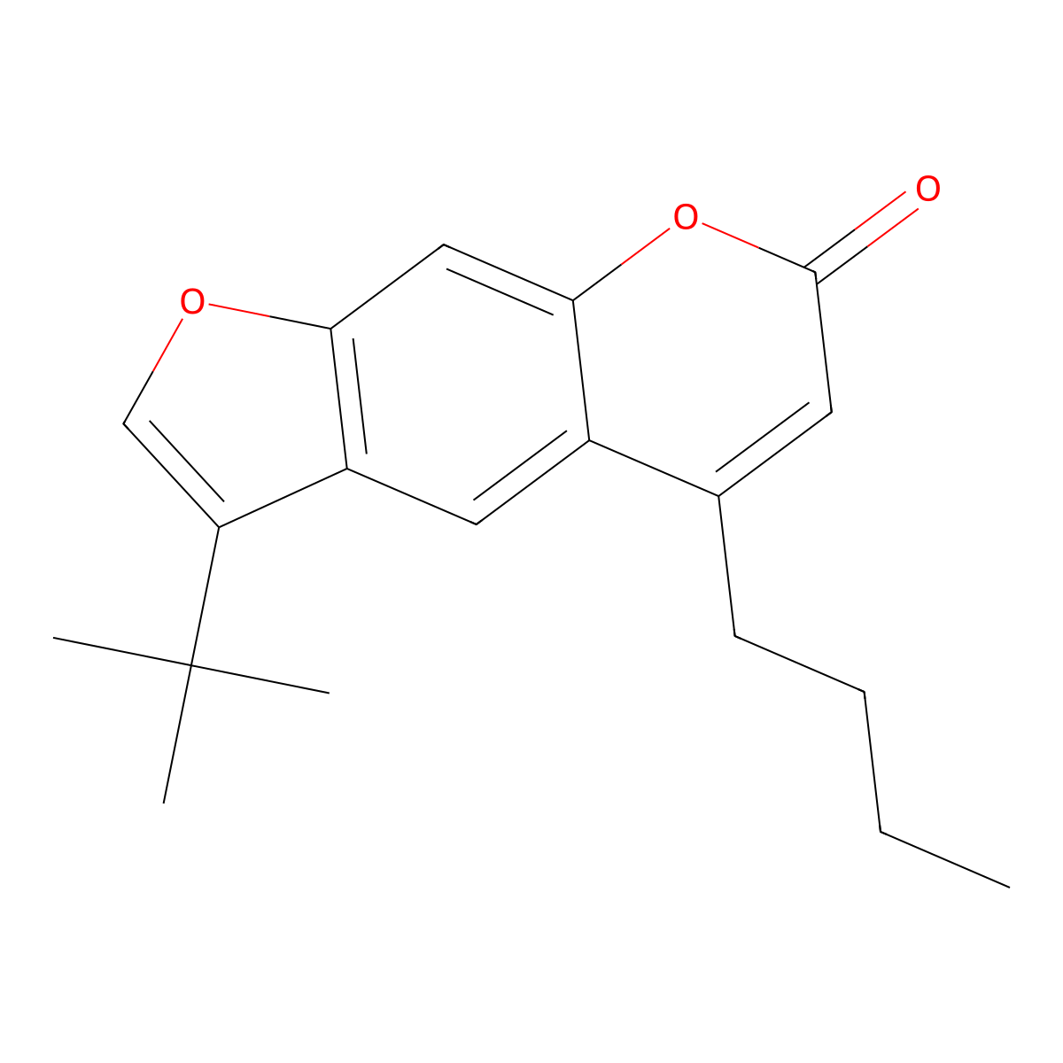 5-butyl-3-tert-butyl-7H-furo[3,2-g]chromen-7-one molecular structure, CAS 858749-27-6