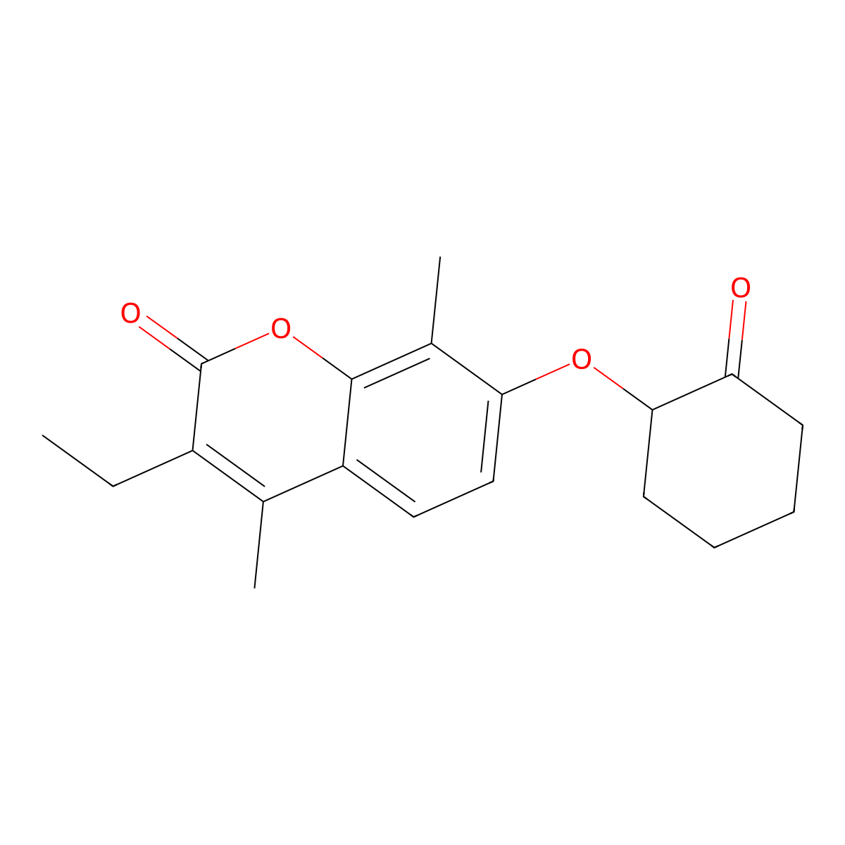 3-ethyl-4,8-dimethyl-7-[(2-oxocyclohexyl)oxy]-2H-chromen-2-one molecular structure, CAS 858749-30-1
