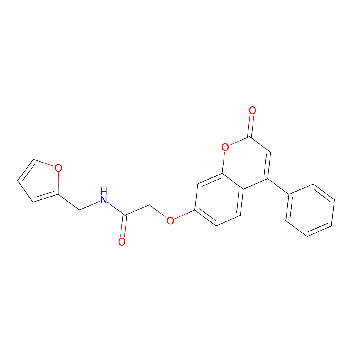 N-(furan-2-ylmethyl)-2-((2-oxo-4-phenyl-2H-chromen-7-yl)oxy)acetamide molecular structure, CAS 858749-35-6