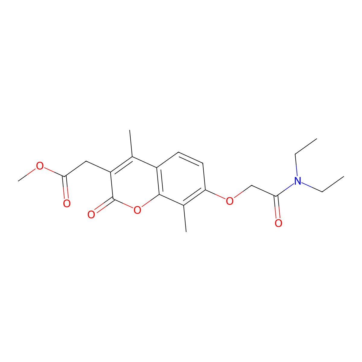 methyl {7-[2-(diethylamino)-2-oxoethoxy]-4,8-dimethyl-2-oxo-2H-chromen-3-yl}acetate molecular structure, CAS 858749-42-5