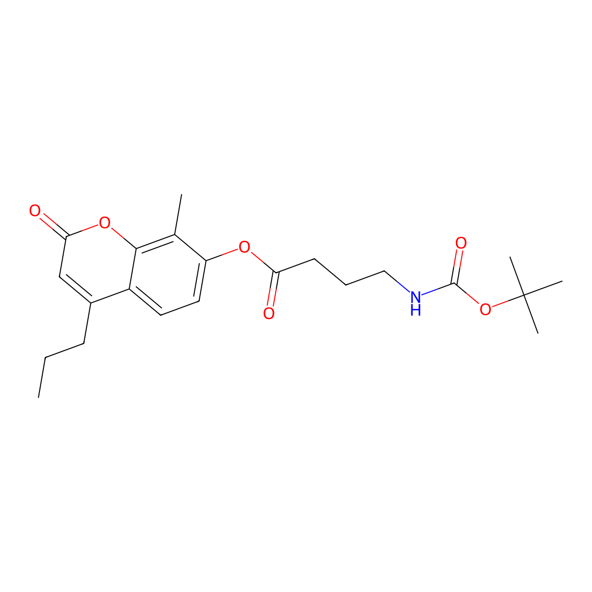 8-methyl-2-oxo-4-propyl-2H-chromen-7-yl 4-[(tert-butoxycarbonyl)amino]butanoate molecular structure, CAS 858749-46-9