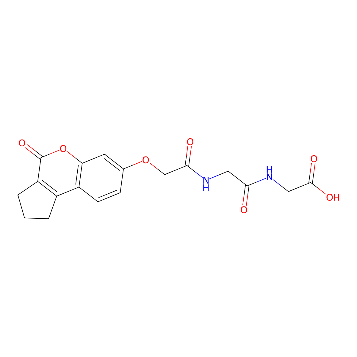 N-{[(4-oxo-1,2,3,4-tetrahydrocyclopenta[c]chromen-7-yl)oxy]acetyl}glycylglycine molecular structure, CAS 858749-50-5