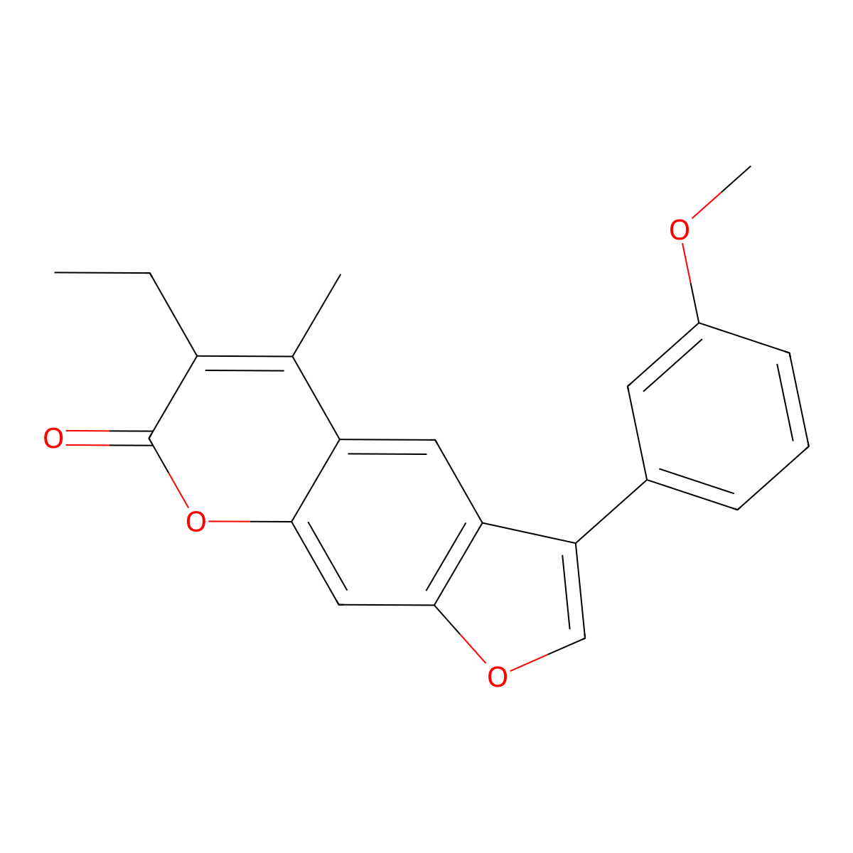 6-ethyl-3-(3-methoxyphenyl)-5-methyl-7H-furo[3,2-g]chromen-7-one molecular structure, CAS 858749-52-7